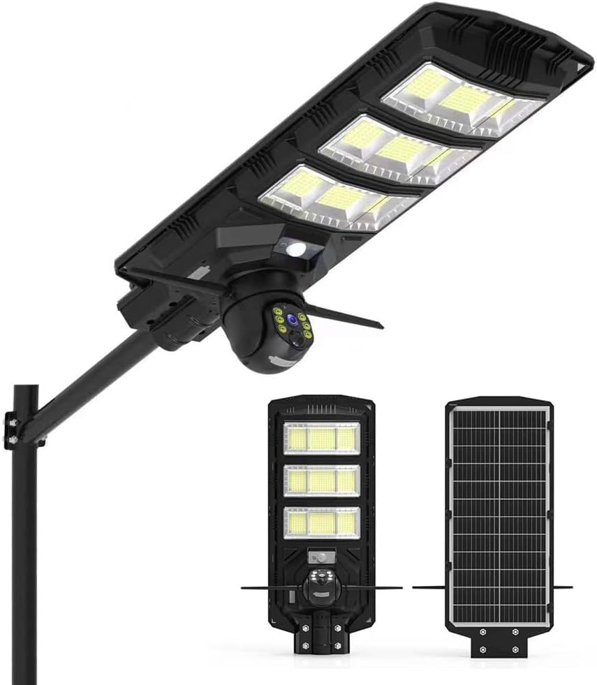 AHUJA INTERNATIONAL 4G SIM CCTV Solar Camera with Street Light 5MP 300W Outdoor V380 Pro App Human Detection Night Vision 2-Way Audio IP66 Waterproof 2 Year Warranty