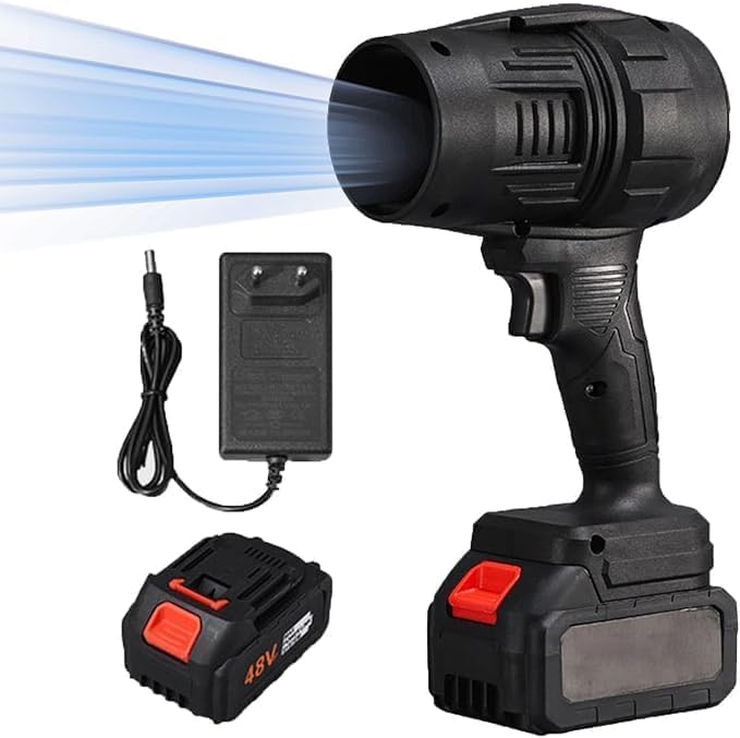 Ahuja International Electric Air Leaf Blower, Handheld Jet Blowers, Lightweight Cordless Power Air Duster, Storm Industries Jet Blowers, Violent Turbofan with Battery and Charger , Black Pac