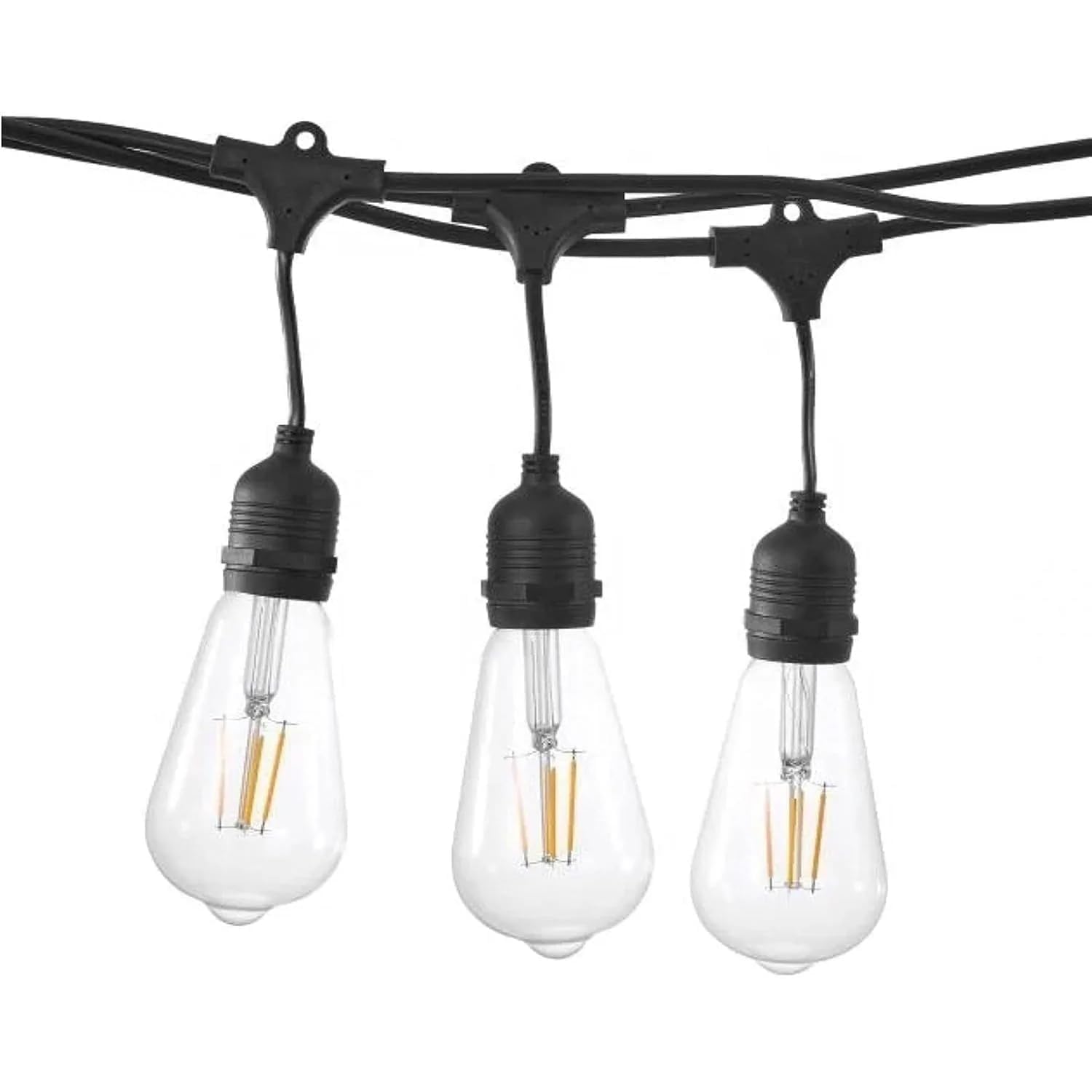 Ahuja International Outdoor Patio Lights, Waterproof, Bulb Holder Lights Connectable Hanging Light for Backyard, Patio, Balcony, Party Decor Lights , 5 Metre 10 Holders,ST64 10 Bulbs, 2 Spar