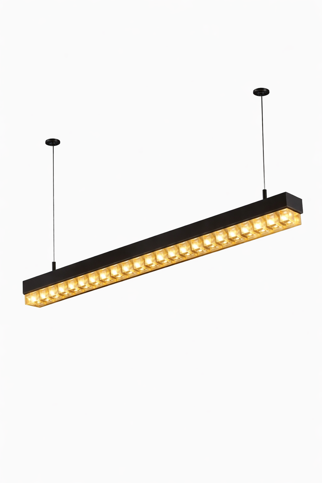 Ahuja International Luxury Modern Style Crystal Long Linear Profile 45W Decorative Hanging Ceiling Lamp  Fixtures For Factory, Restaurant ,Office ,Home ,Hanging Lamp (2-Year Warranty) Warm W