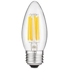 AHUJA INTERNATIONAL Antique Retro E27 Candle Dimmable Vintage Edison Light Bulb 6W Bulb Base E27 for Chandelier,decorative, jhummar, Cafe Lights Bulb Clear Glass ,Warm &Yellow Pack of 1
