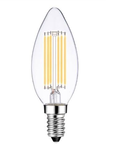 AHUJA INTERNATIONAL Antique Retro Candle Dimmable Vintage Edison Light Bulb 6W Bulb for Chandelier,decorative, jhummar, Cafe Lights Bulb Clear Glass ,Warm & Yellow Pack of 1