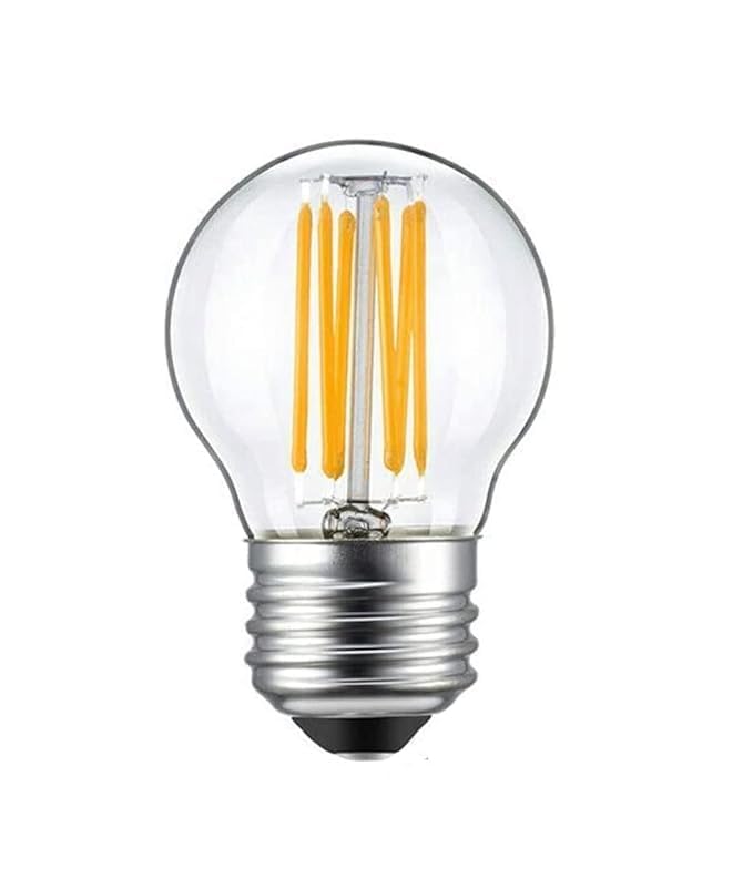 AHUJA INTERNATIONAL Equivalent G45 Dimmable Vintage Edison Bulbs, Antique Retro 6W Bulb Base E27 for indoor,Outdoor, Patio,Bar, Cafe Light Bulb Clear Glass ,Warm & Yellow Pack of 1