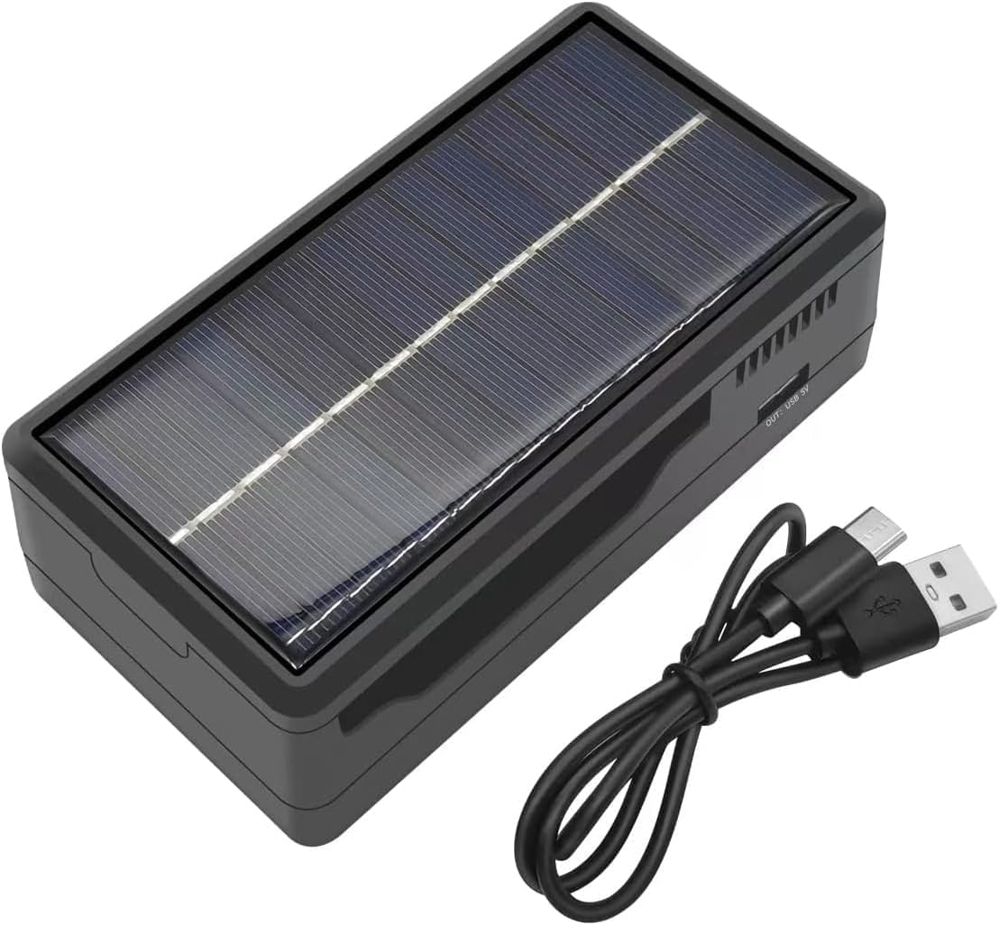 Ahuja International Solar Universal Dual Battery Charger Case Box,Battery Charger Multi Munctional Type C Intelligent Lithium Battery Holder for 26650,21700,18650,18500,16340,14500 Battery B
