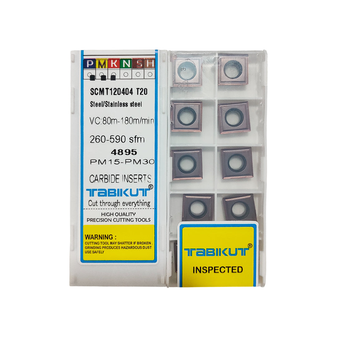 SCMT120404 T20 carbide insert pack of 10