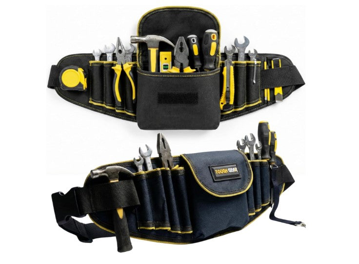 TOUGH GEAR 2.0 Pro Series Heavy Duty Tool Belt Waist Bag 600×145×50 mm, Durable Oxford Polyester Multi-Pocket Tool Storage Pouch with Adjustable Belt for Electrician, Technician & Repair Wor