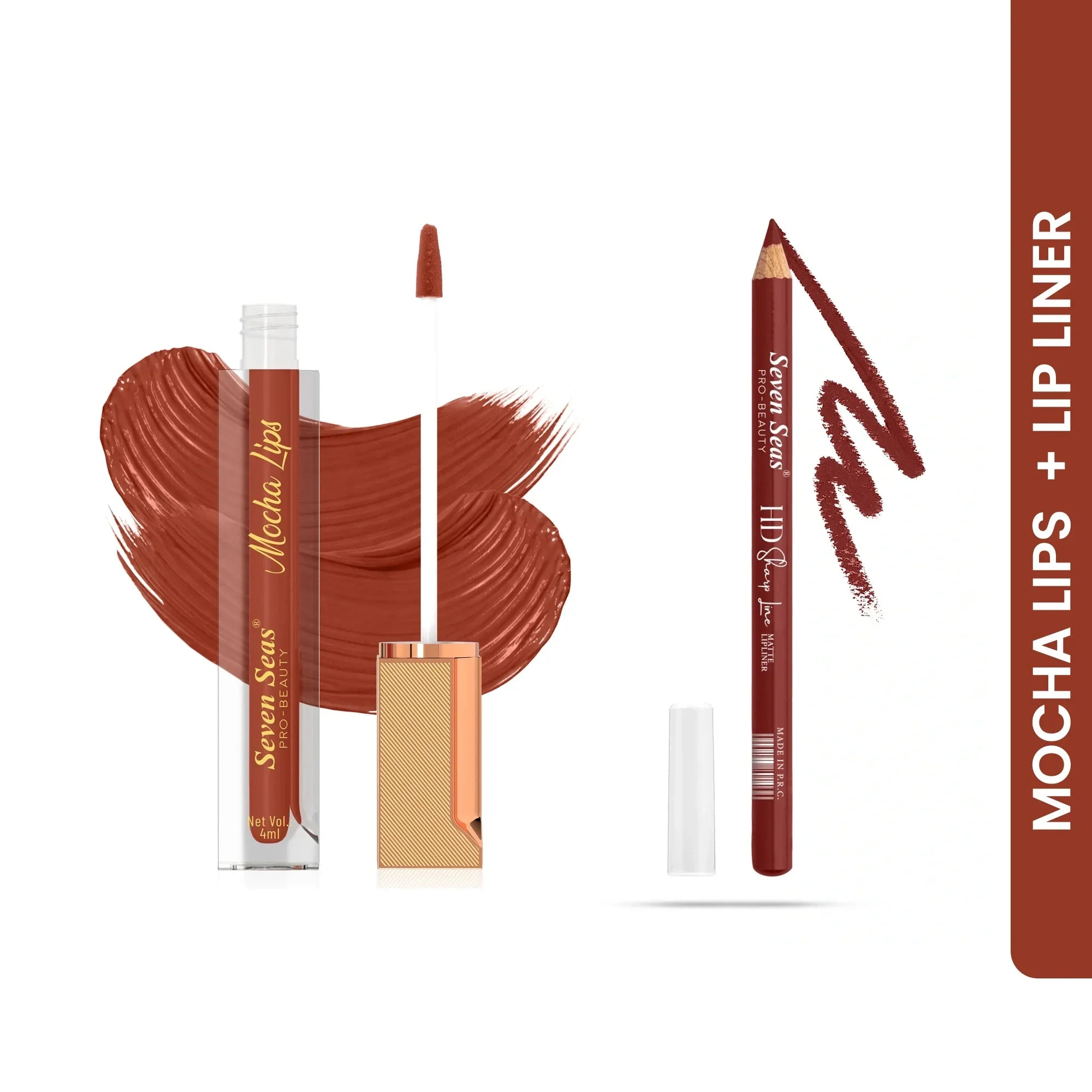 Mocha Lips Matte Liquid Lipstick+ Lip Liner